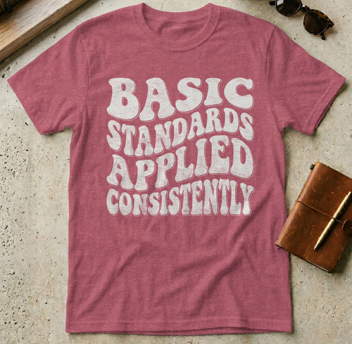 MyDesigns t-shirt S / Heather Cardinal Basic Standards Applied Consistently T Shirt