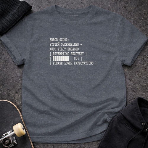 MyDesigns t-shirt S / Heather Navy Error System Overwhelmed Tee