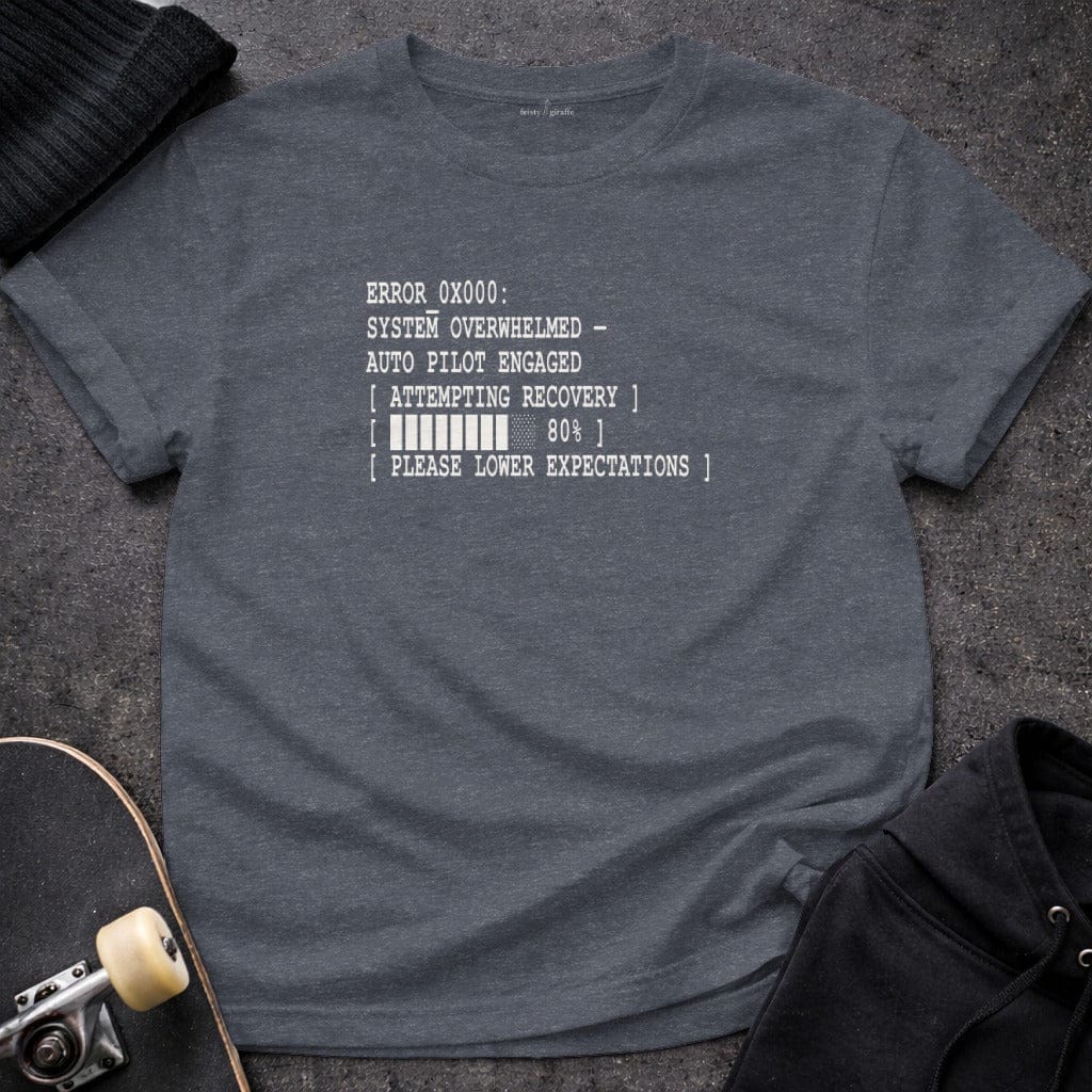 MyDesigns t-shirt S / Heather Navy Error System Overwhelmed Tee