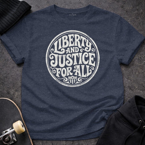 MyDesigns T-Shirt S / Heather Navy Liberty and Justice for All T-Shirt