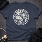 MyDesigns T-Shirt S / Heather Navy Liberty and Justice for All T-Shirt
