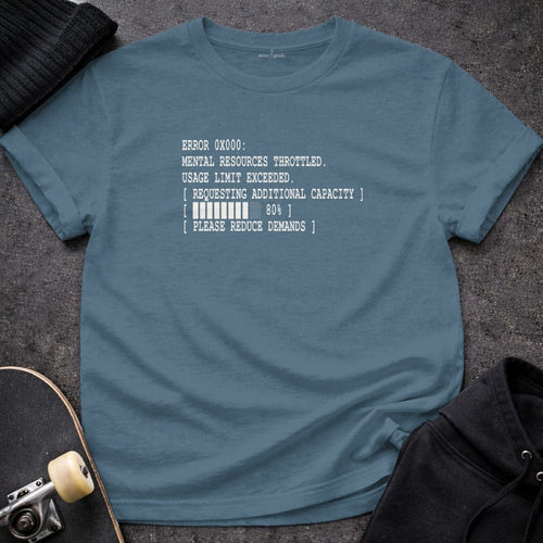 MyDesigns t-shirt S / Indigo Blue Error Metal Resources Throttled Tee