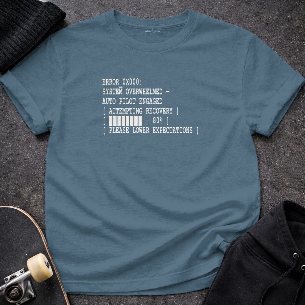 MyDesigns t-shirt S / Indigo Blue Error System Overwhelmed Tee