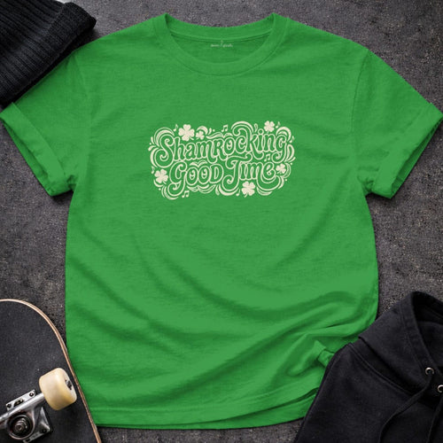 MyDesigns t-shirt S / Irish Green Shamrocking Good Time Tee