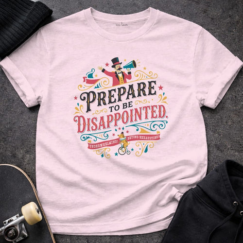 MyDesigns t-shirt S / Light Pink Prepare to be Disappointed Tee