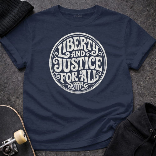MyDesigns T-Shirt S / Navy Liberty and Justice for All T-Shirt