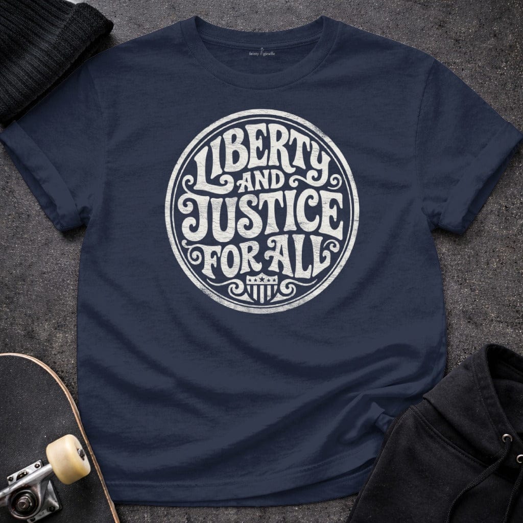MyDesigns T-Shirt S / Navy Liberty and Justice for All T-Shirt