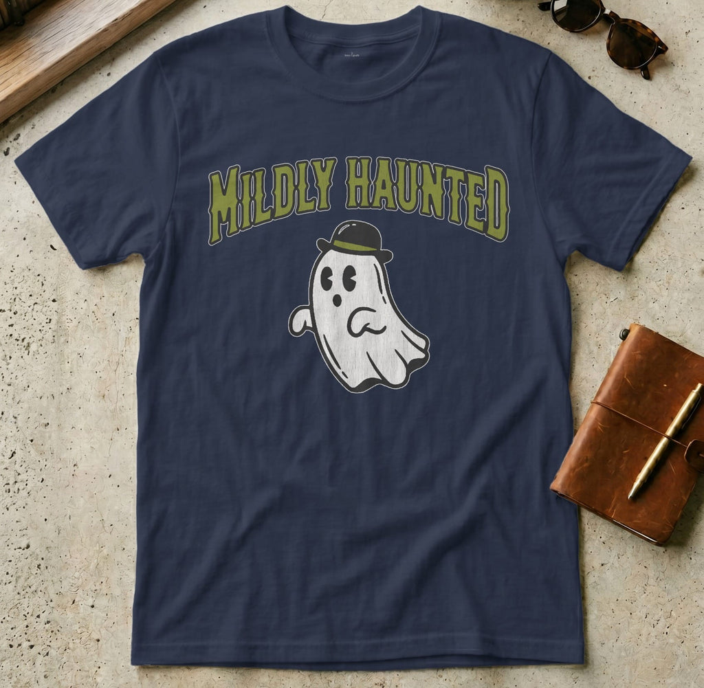 MyDesigns t-shirt S / Navy Mildly Haunted Tee