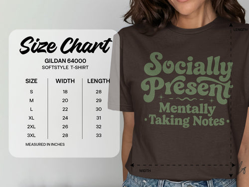 MyDesigns t-shirt Socially Present, Mentally Taking Notes Tee