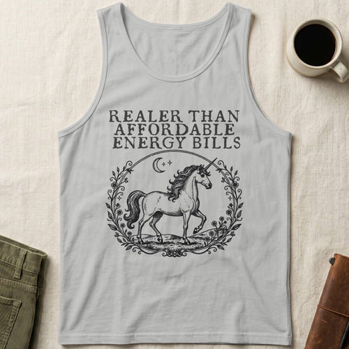 MyDesigns tank top Unicorn / XS / Athletic Heather Realer than Affordable Energy Bills Tank