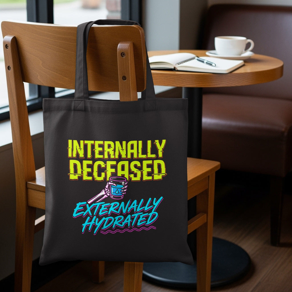 MyDesigns Tote Bag 15" x 16" / Black Internally Deceased Externally Hydrated Tote