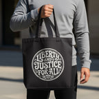 MyDesigns Tote Bag 15" x 16" / Black Liberty and Justice For All Tote