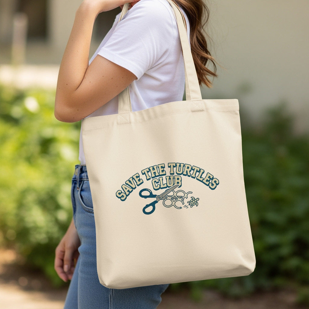 MyDesigns Totes 15" x 16" / Natural Save the Turtles Club Tee