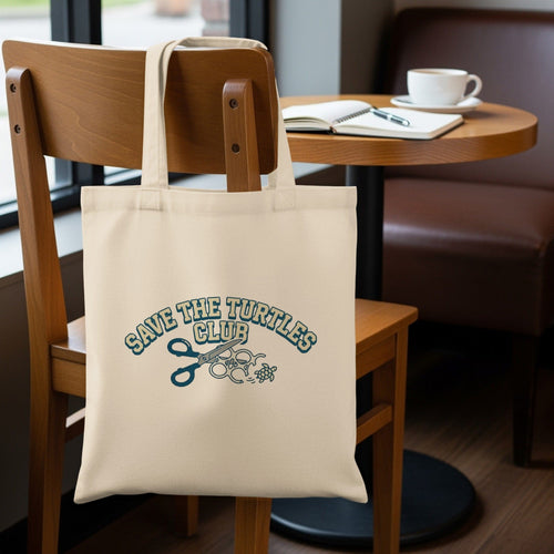 MyDesigns Totes 15" x 16" / Natural Save the Turtles Club Tee