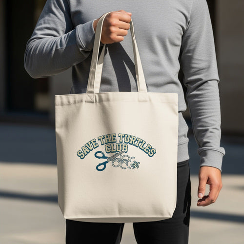 MyDesigns Totes 15" x 16" / Natural Save the Turtles Club Tee
