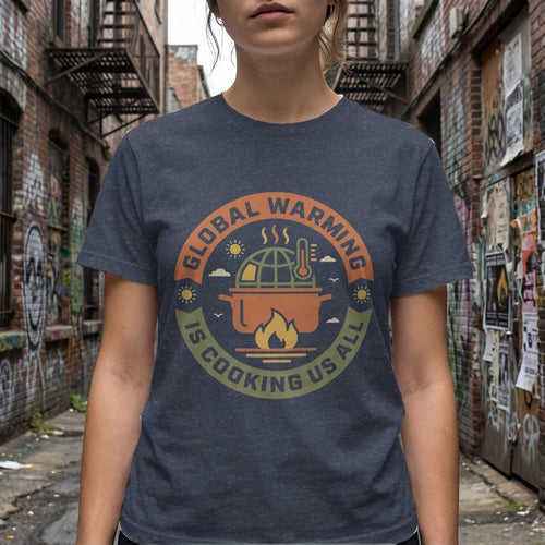 Printify t-shirt Global Warming Is Cooking Us All  T-Shirt