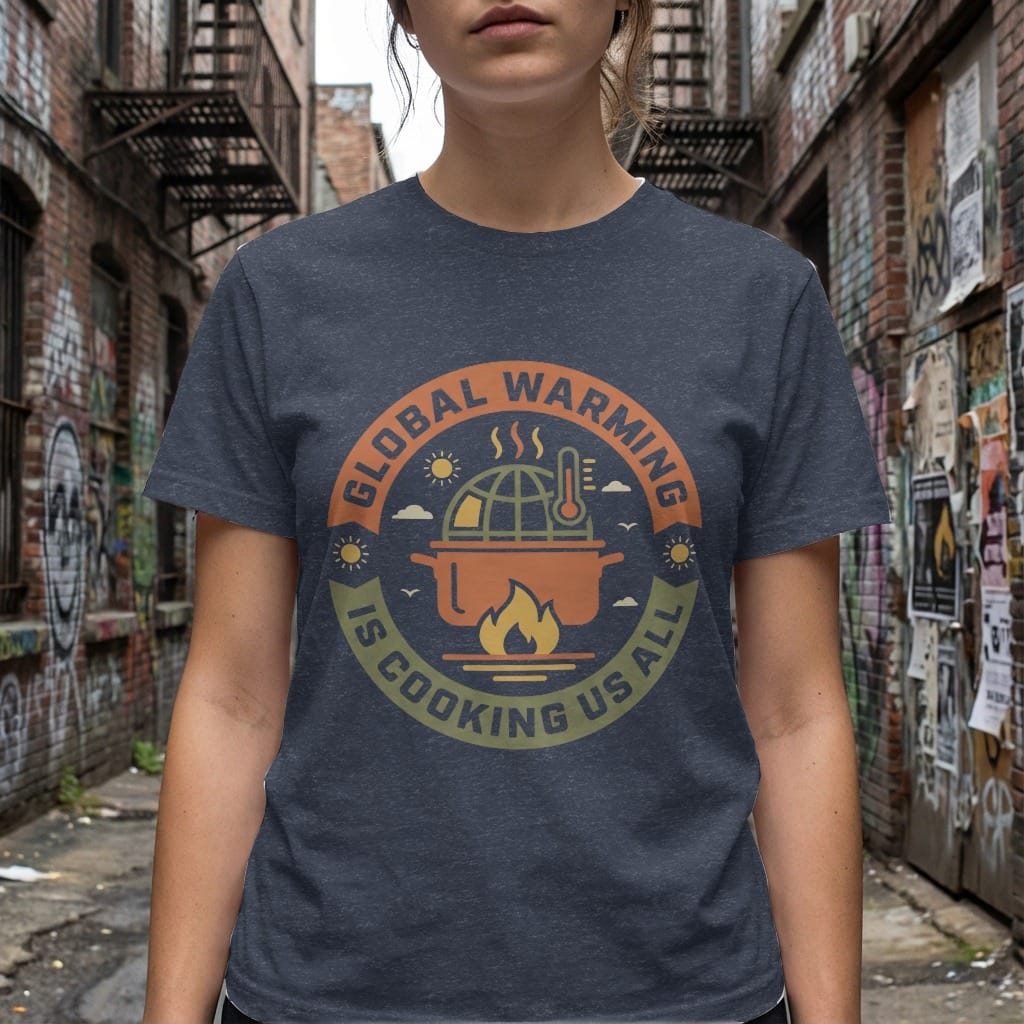 Printify t-shirt Global Warming Is Cooking Us All  T-Shirt