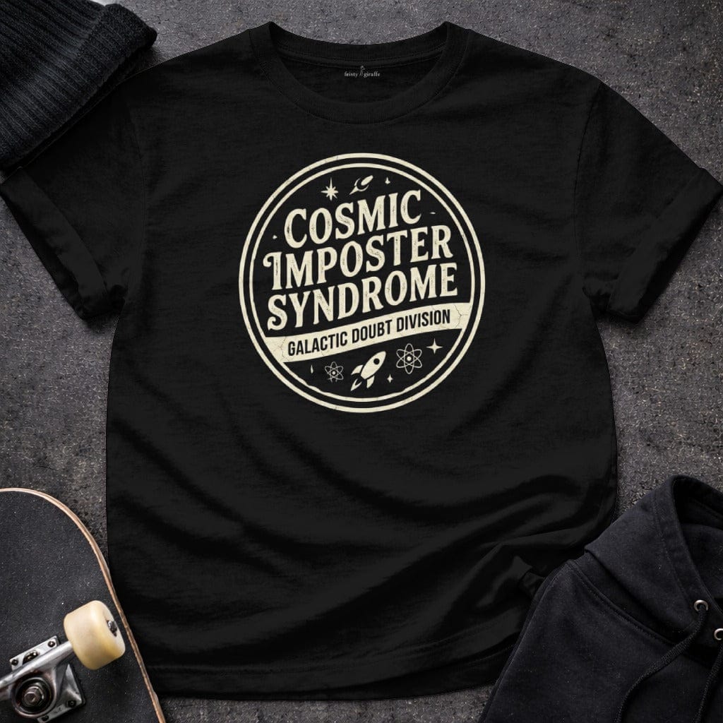 Printify T-shirt S / Black Cosmic Imposter Syndrome Galactic Doubt Division T-Shirt