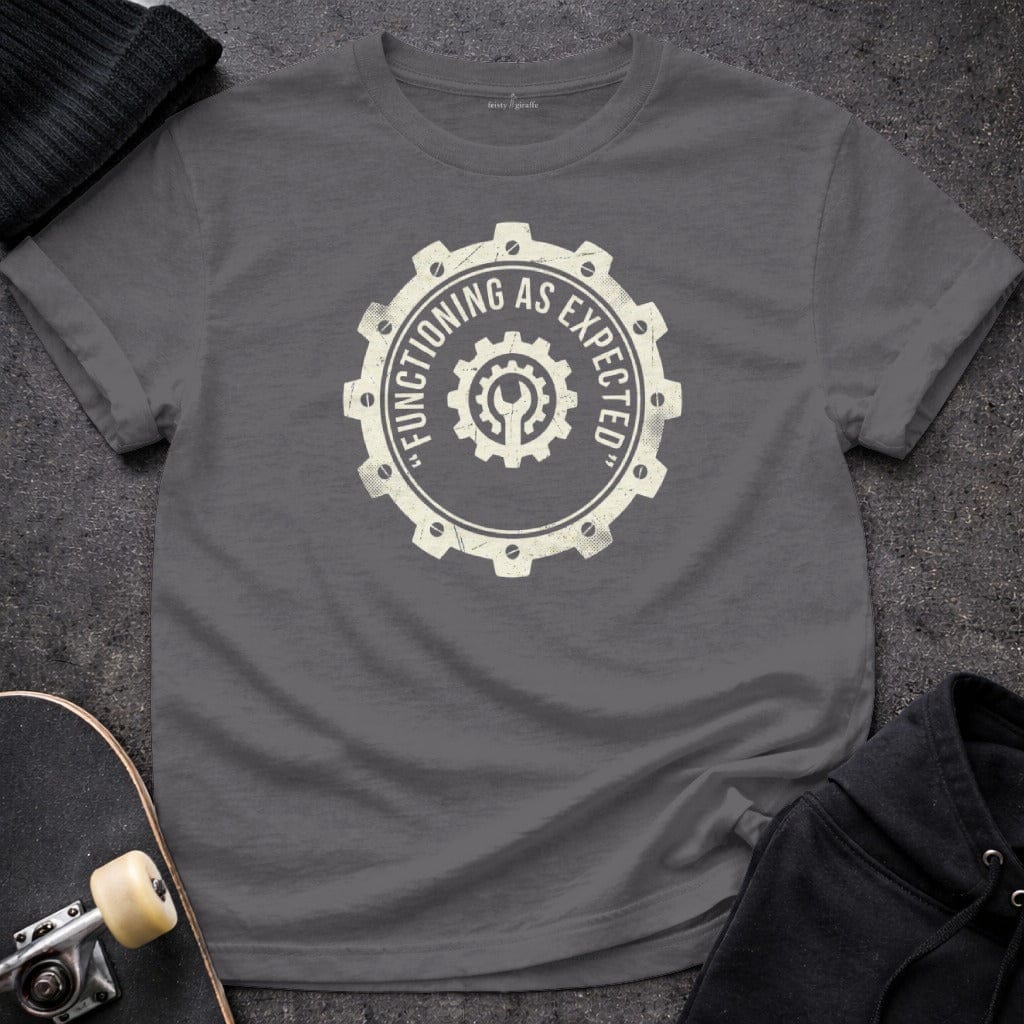 Printify T-shirt S / Charcoal Functioning As Expected Tee
