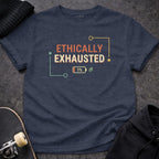Printify t-shirt S / Heather Navy Ethically Exhausted T-Shirt